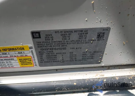 2013 GMC Acadia Denali z USA, uszkodzony, nr VIN 1GKKVTKD1DJ152160